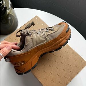 NIKE Taupe and Orange Zoom Vomero Roam Sneakers